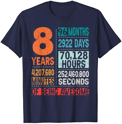 Тениска 8 Години 96 Месеца да Бъде Страхотно С Обратното Броене на 8-ия рожден ден