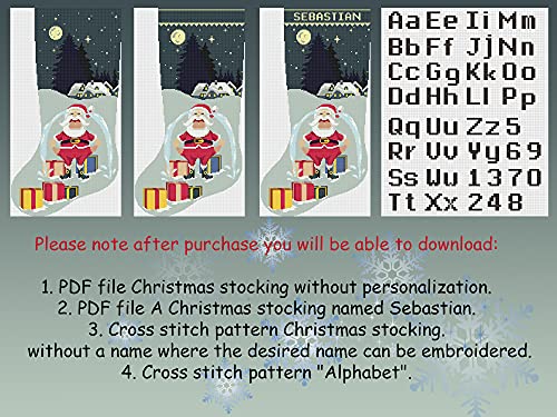 Схеми за кръстосан Бод Коледни Чорапи PDF, Съвременните Персонални, Подсчитанные Прости Празнични Чорапи Схема