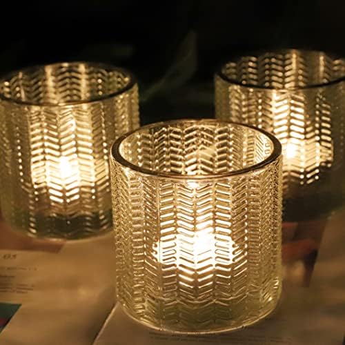 Комплект от 6 Свещници VOHO Votive със златен Ръб, Прозрачен Свещник Tealight на Едро за сватбени партита, Стъклени Свещници