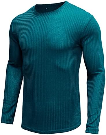 Мъжки t-shirt JEKE-DG, Зимен Пуловер с V-образно деколте, Пуловер с висока воротом и дълъг ръкав, Съкратен Топ в ивица,