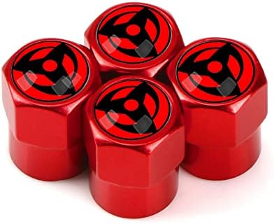 Аниме Покрива Състав клапан гуми, 4 опаковки Автомобилни Въздушни Капачки За гуми, Шестостенни Дизайн, Лека, Алуминиева