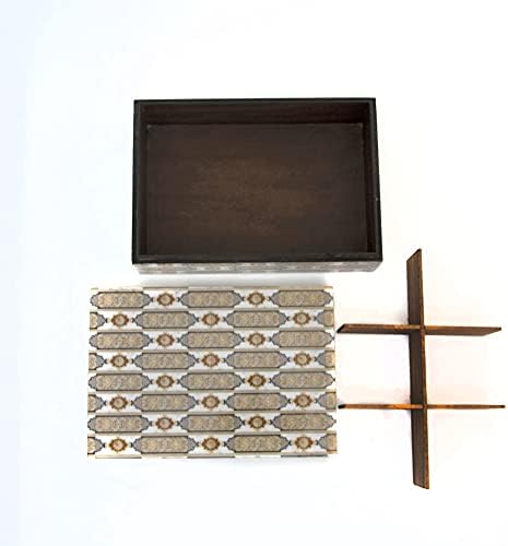 Дървени Декоративни Правоъгълни многофункционална кутия Hera (бежова, Много), Размер: 24 x 16,5 x 9 см от Indian