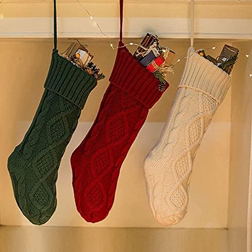 MiliMaDa Коледни Чорапи с размер 18 Инча, 4 опаковки, Коледни Чорапи, Двустранни Коледни Чорапи, Възли на Прочетеното,