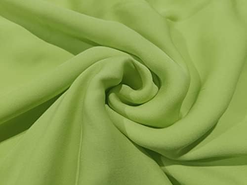 коприна тъкани от жоржета, лаймово-зелена на цвят, 23,81 мм /90 грама, ширина 54 см парцела