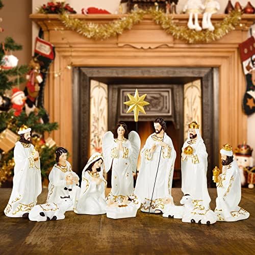 Коледни Комплекти TOETOL, Определени от смола за помещения, в 11 теми, 5,9 Цолови Коледни Фигурки с ръчно Рисувани Коледни