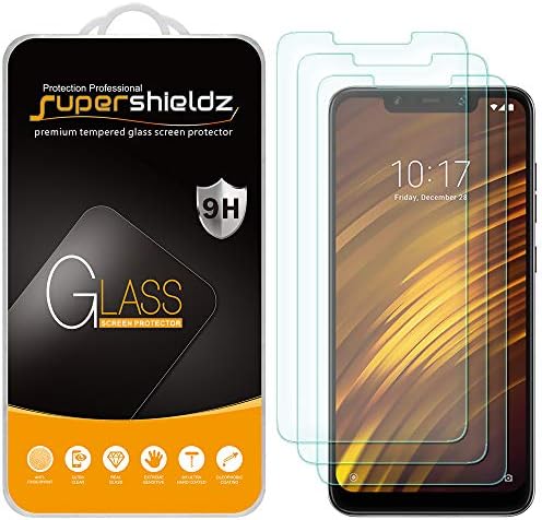 (3 опаковки) Supershieldz е Предназначен за Xiaomi Pocophone F1 Протектор на екрана от закалено стъкло, защита