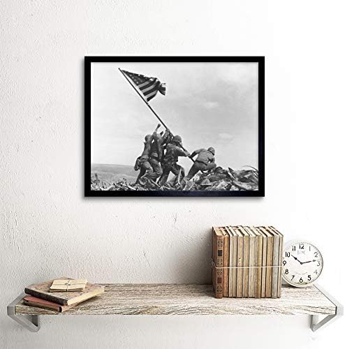 Розентал Вдига Флаг Иводзимы Култов Фотоискусство на Втората Световна война Печат на Плакат В Рамка Стенен Декор