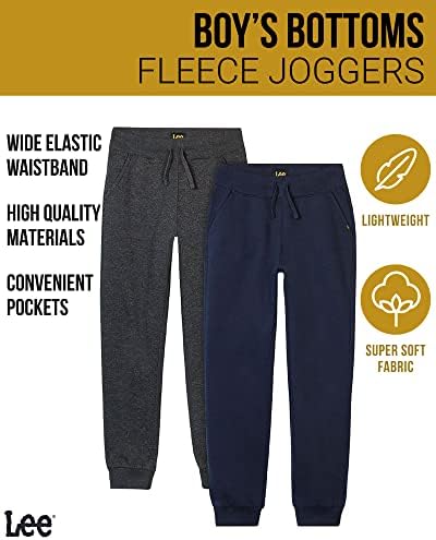 Спортни панталони Lee Boys' - 2 комплекта Базови Уютни флисовых панталони за отдих с джобове за момчета (4-7