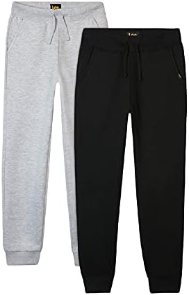 Спортни панталони Lee Boys' - 2 комплекта Базови Уютни флисовых панталони за отдих с джобове за момчета (4-7