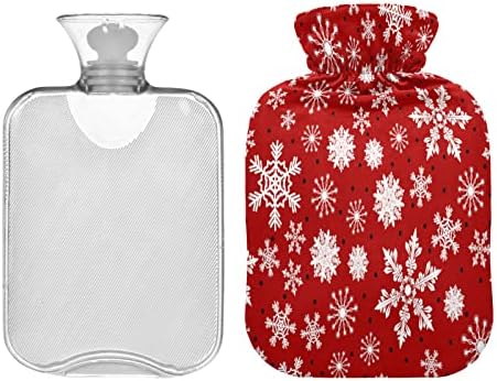 Коледен Пакет за топла вода под формата на Снежинки, 2-Литров топла вода чанта от естествен Каучук с капак,