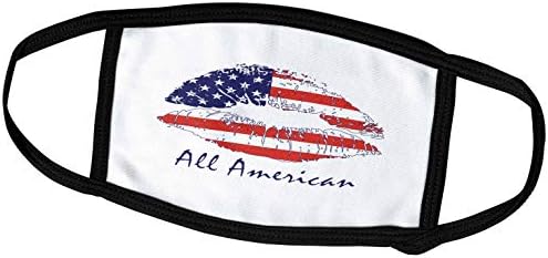 Дизайн 3dRose Alexis - Празничен Ден на Независимостта - Женски устни, прикрытые флага на сащ. Всички американски