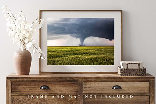 Снимка буря Печат (без рамка) Снимка на Торнадо, минаваща за фермерским дом в Канзас Буря Монтиране на Изкуството на Природата