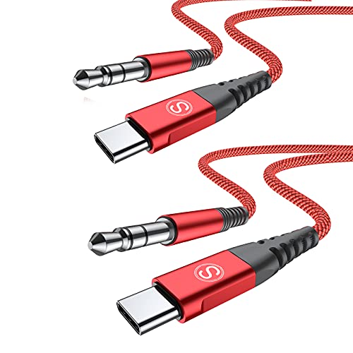 аудио кабел sweguard USB C-3.5 мм Aux [2 комплекта, 4 фута], USB Type C-3,5 мм, кола стерео-адаптер за iPad Pro Air 4 5
