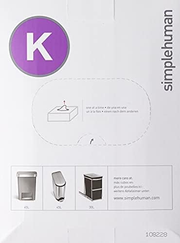 simplehuman Code K, Специално Подбрани торби за боклук с завязками, 35-45 литра / 9-12 литра, бял, брой 60