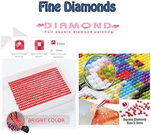 Комплекти за рисуване с Диаманти за възрастни, Blue Phoenix Diamond Art Kids Начинаещи САМ 5D Paint by Numbers,