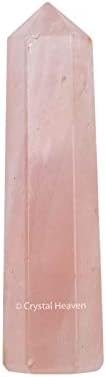 Aashita Creations Кула от Розов кварц с Ръба на Обелиска за Чакри, Изцеление и Балансиране - Оригинални Сертифицирани