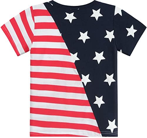 Тениска на 4 Юли За Малки Момчета И Момичета, Американски Флаг с Четвъртата Звезда, Патриотическая Тениска за