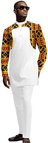 Африкански Мъжки Празничен Костюм, Комплект от две части, Риза Дашики, Панталони, Спортни дрехи С Дълъг Ръкав