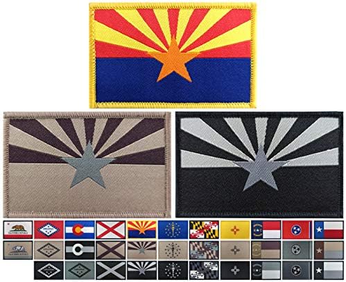 JBCD 3 Опаковки Нашивка с Флага на Аризона Знамена на Сащ Тактическа Нашивка Нашивка с Флага на Гордост за Дрехи