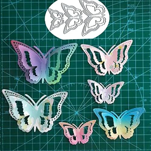 3 Бр 3D Пеперуда Метални Щанцоване, Пролетта на Цвете, Пеперуда Рамка Щанцоване Печати Изрязани Шаблони САМ Scrapbooking