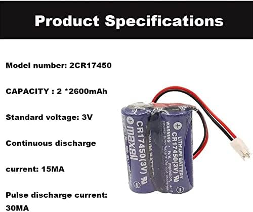 (2 комплекта) 2CR17450-2WK27 / D80UB016170 2600 mah 3 Взаимозаменяеми АД индустриален мениджмънт батерия за Еднократна употреба