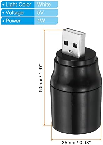 Мини Джобен USB Фенерче PATIKIL, 2 комплекта USB фенерче, Акумулаторна батерия за Преносим Малък led Фенерче с превключвател