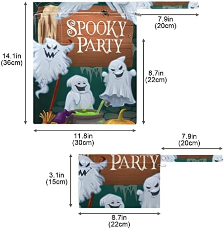 Kigai Spooky Halloween Влажна, Суха Чанта 2 бр., Водоустойчива Чанта За Съхранение на Памперси За многократна употреба,