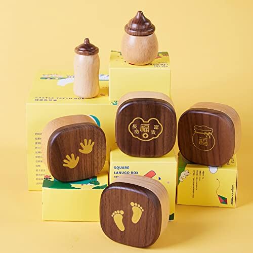 Детска дървена Квадратна Кутия Lanugo, Мультяшная Кутия За опазване на детските зъби, Кутия за съхранение на колекцията Baby