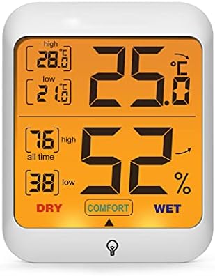 YFQHDD Цифров Термометър, Влагомер С Подсветка Стаен Термометър за стая следи Температурата и влажността на метеорологичната