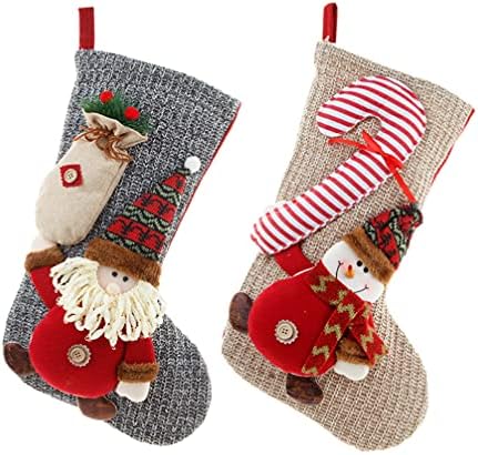ABOOFAN 2 бр. Коледни Чорапи Възли Чорапи с Снеговиком Чорапи на Дядо Коледа с Подарък Пакет за Празнични Коледни Партита