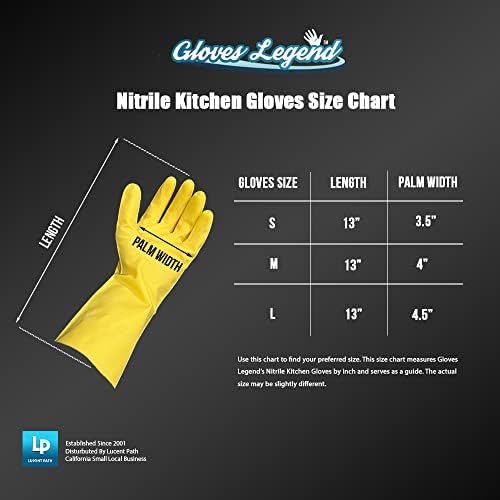Ръкавици Legend Yellow за почистване на кухня, миене на съдове, за многократна употреба ръкавици - средни и малки