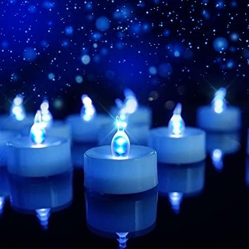Домашни led Супени тела на Едро, Определени от 24 чаени тела, работещи на батерии, Трайни сини супени лампи на батерии,