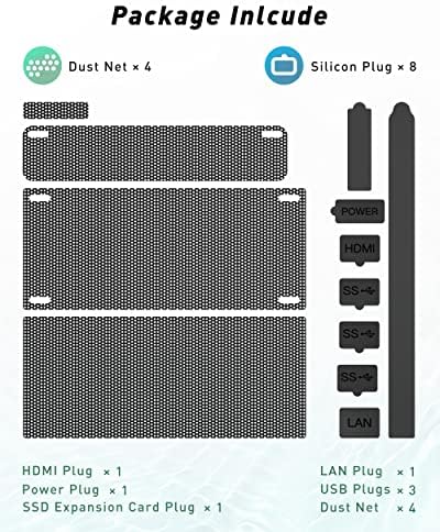 Комплект от домашен прах филтър, Съвместим с Xbox серия S 7 силиконови пылезащитных заглушек ZAONOOL и 4 пылезащитных филтър