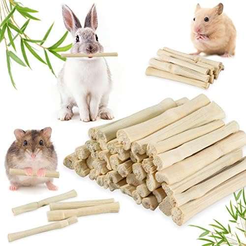 Sukh 240 грама Сладки Бамбук Дъвчащи Щеки - Естествени Бамбукови Пръчки за Зайци, Пръчици за Дъвчене За Малки Животни,