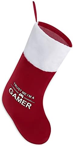 Повярвай МИ, аз съм Геймър, Коледни Чорапи, Чорапи с Плюшено Камина, Висящи за Домашен интериор Елхи