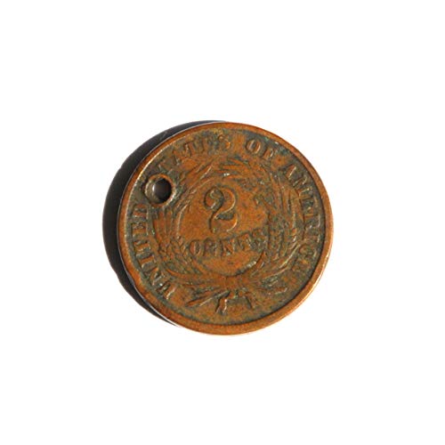 1865 Монети на Съединените Щати на Америка на 19-ти век, деноминирани 2 цента Щит Съюз Много добри детайли