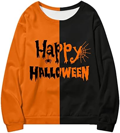 BEUU Пуловер на Хелоуин за мъже и Жени, Забавни Свитшоты в стил Мозайка с Цветни Принтом Тиква, Качулки За