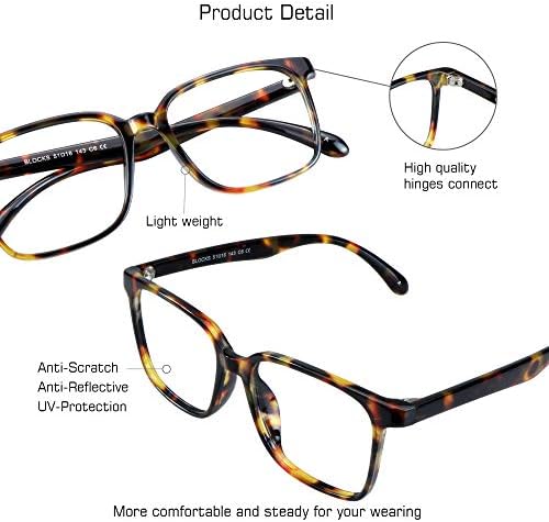 Слънчеви очила VisionGlobal с блокиране на синя светлина за жени /мъже, За защита от напрежение очи, Очила