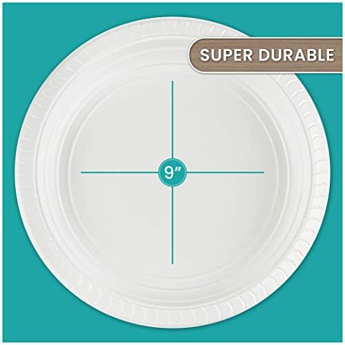 Пластмасови чинии Plasticpro 9 Кръг, За микровълнова, за Еднократна употреба, Бели, Брой съдове за готвене 400