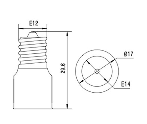 6шт Адаптер E12-E14, Адаптер за контакта на крушката E12-E14, Адаптер за основание led лампа в держателе лампи, Преобразувател