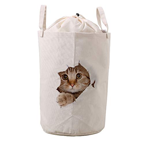 LifeCustomize Голяма Кошница за дрехи с Сладък Коте, Подглядывающий Котка, Кутии За Съхранение на Дрехи, Кутии,