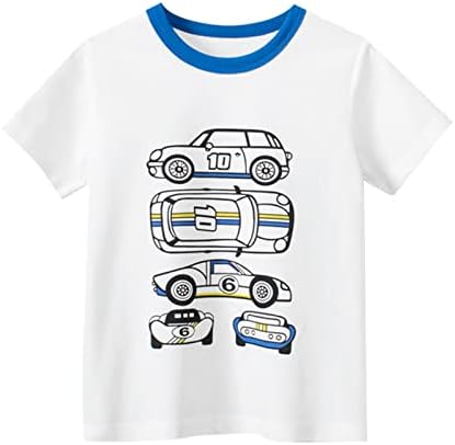 Тениски с къс ръкав за малки Момчета, Ежедневни Памучни Тениски С образа на Състезателна Кола, Летен Топ