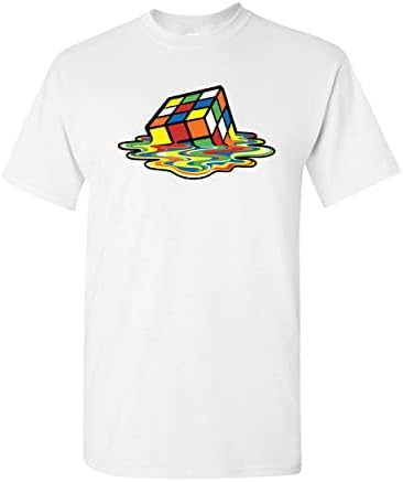 Тениска с Плавящимся Куб, Класическа Забавна Тениска За Партита, Тениски с Кубчета на Рубик
