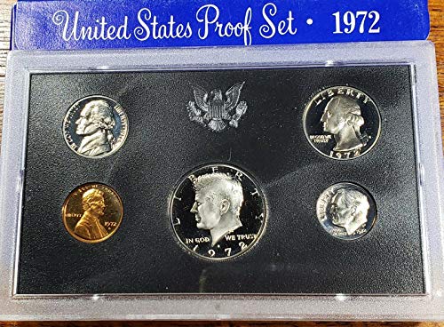 Набор от пробни монети 1972 S Gem от 5 теми пени, никел, десятицентовик, четвертак, други Монети в оригиналната опаковка