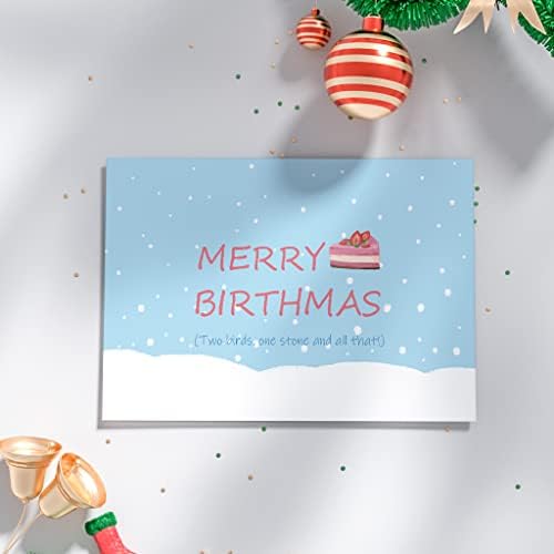Забавна Декабрьская Картичка за Рожден Ден, Поздравителна Картичка весела Коледа, Коледна Картичка за рожден