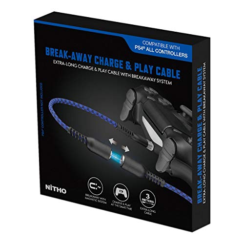 Удължен кабел за зареждане и възпроизвеждане NITHO Breakaway с Магнитен съединител за PS4