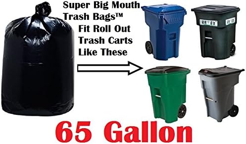 65-Галлонные Торби за боклук Super Big Mouth 10 броя В опаковката Плюс 2 Безплатни Гумени впрегне
