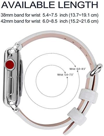 Съвместим с малки Apple Watch 38 мм, 40 мм 41 мм (всички серии) Кожена каишка за часовник Каишка Гривна с адаптери (Сладък