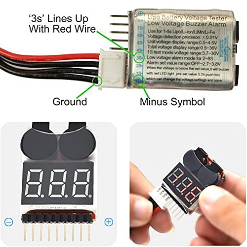 4шт 2в1 1-8 s Lipo акумулаторна Литиево-йонна батерия Тестер за напрежение на батерията на Проверка RC Ниско Напрежение