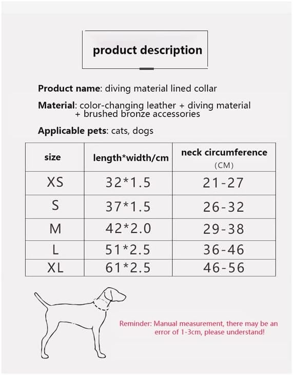 DHDM Кожен нашийник за кучета Мек нашийник за домашни любимци Регулируем нашийник за кучета за здрав и Издръжлив (Цвят:
